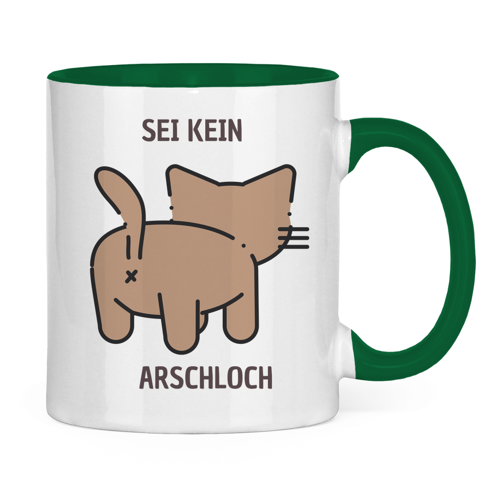 Tasse zweifarbig "Sei kein Arschloch" - Grafikmagie