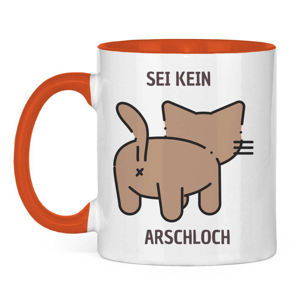 Tasse zweifarbig "Sei kein Arschloch" - Grafikmagie