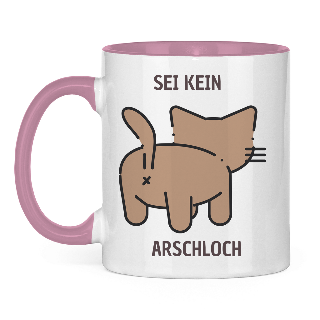 Tasse zweifarbig "Sei kein Arschloch" - Grafikmagie