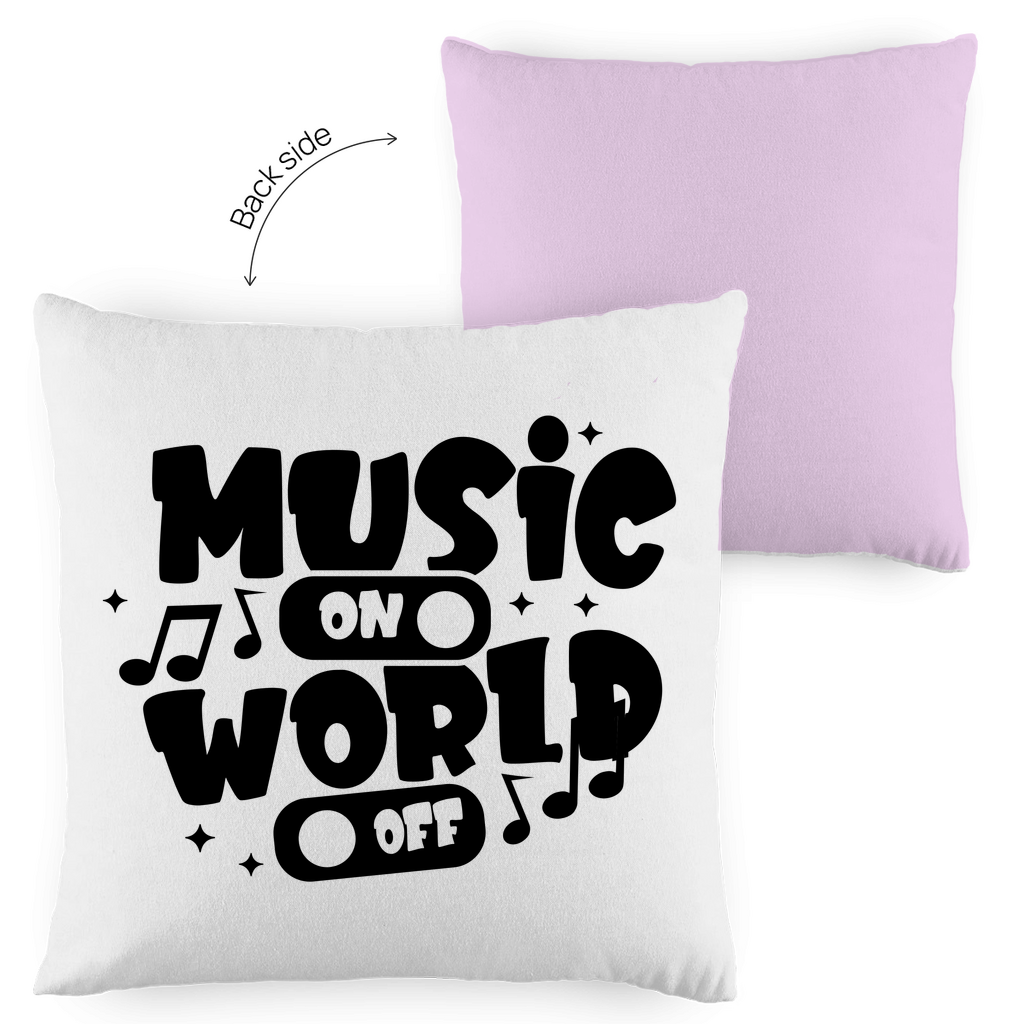 Kopfkissen zweifarbig "Music on World Off" - Grafikmagie