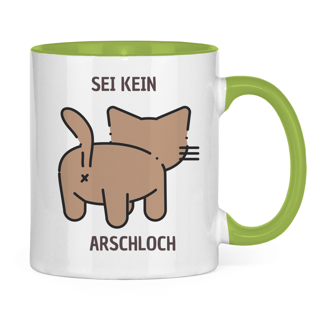 Tasse zweifarbig "Sei kein Arschloch" - Grafikmagie
