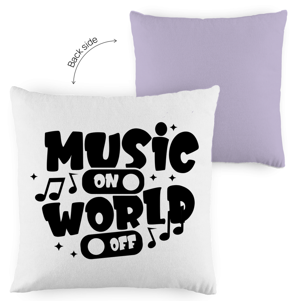 Kopfkissen zweifarbig "Music on World Off" - Grafikmagie