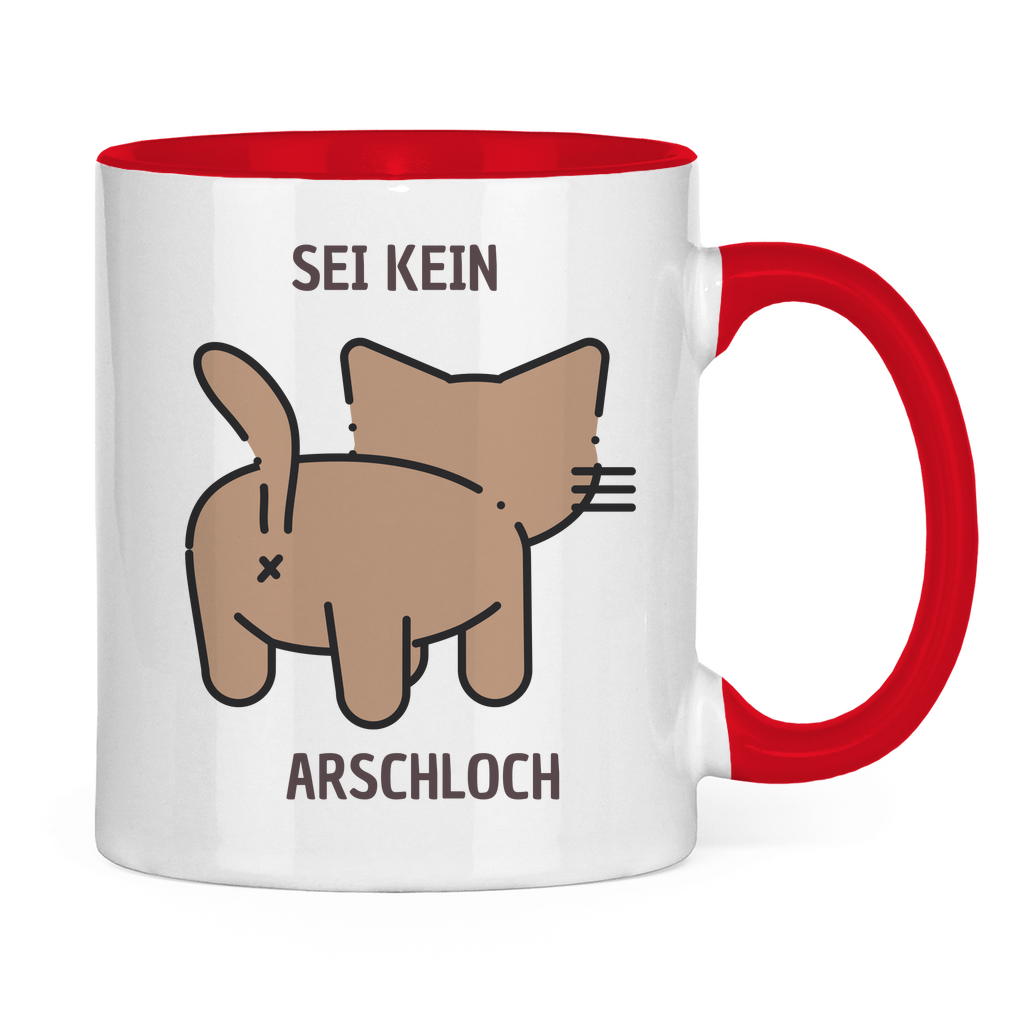 Tasse zweifarbig "Sei kein Arschloch" - Grafikmagie