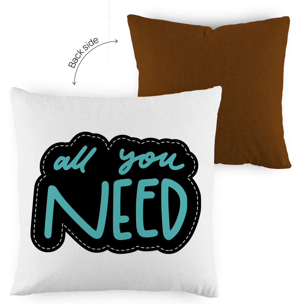 Kopfkissen zweifarbig "all you need" - Grafikmagie