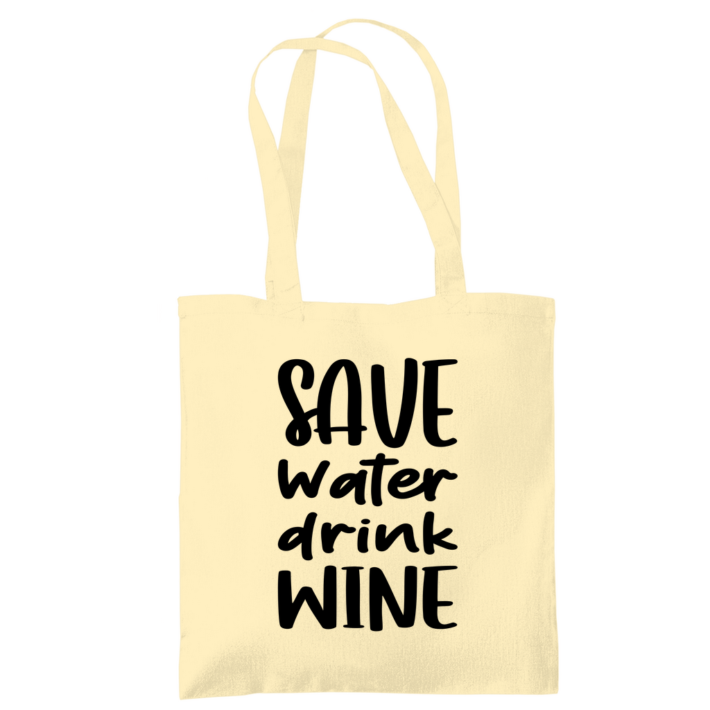 Tragetasche "Save water drink wine"