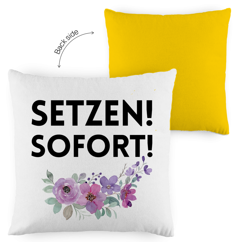 Kopfkissen zweifarbig "SETZEN SOFORT!" - Grafikmagie