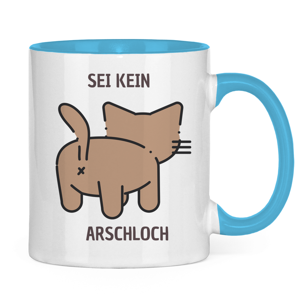 Tasse zweifarbig "Sei kein Arschloch" - Grafikmagie