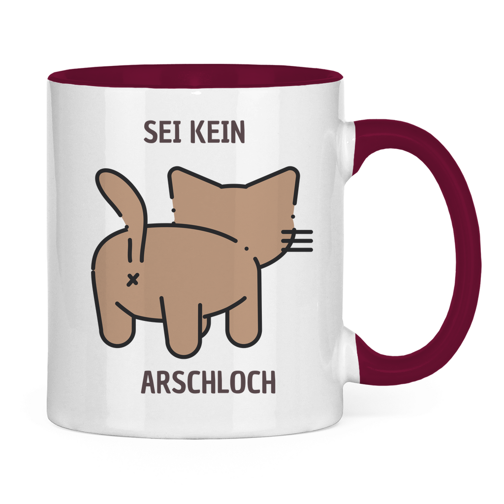 Tasse zweifarbig "Sei kein Arschloch" - Grafikmagie