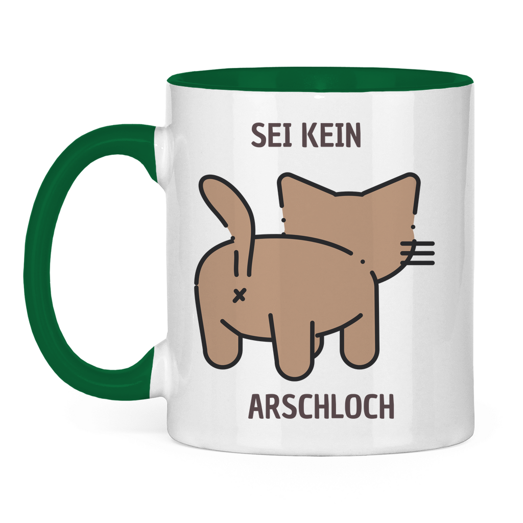 Tasse zweifarbig "Sei kein Arschloch" - Grafikmagie