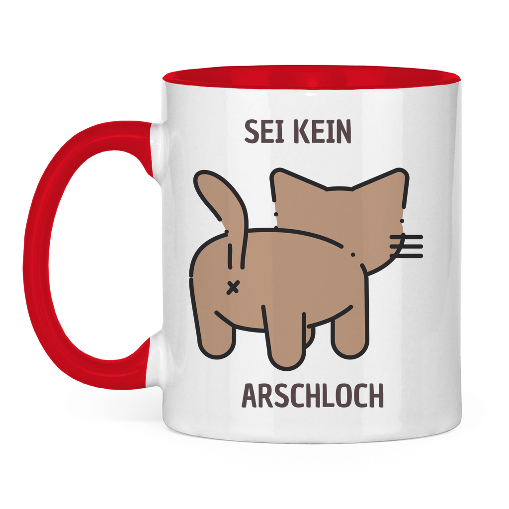 Tasse zweifarbig "Sei kein Arschloch" - Grafikmagie