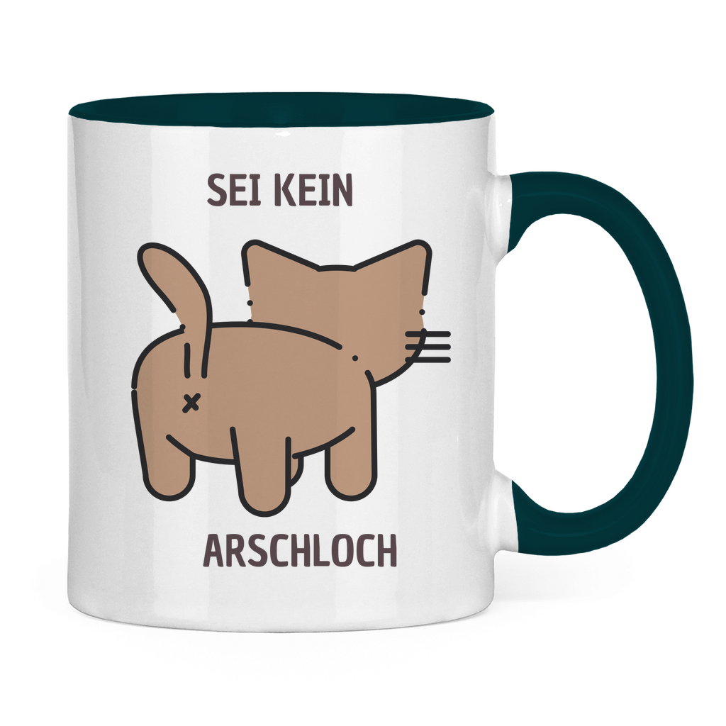 Tasse zweifarbig "Sei kein Arschloch" - Grafikmagie