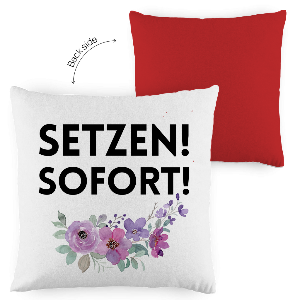 Kopfkissen zweifarbig "SETZEN SOFORT!" - Grafikmagie