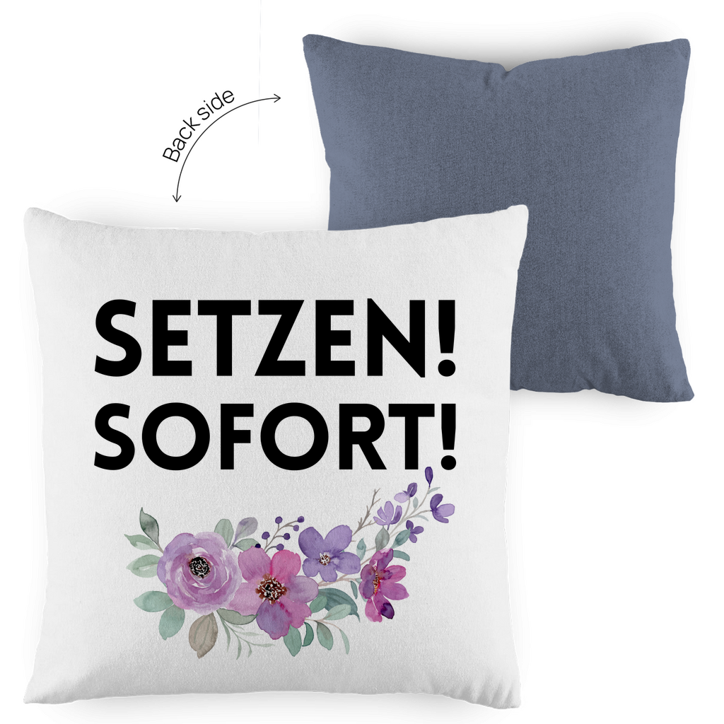 Kopfkissen zweifarbig "SETZEN SOFORT!" - Grafikmagie