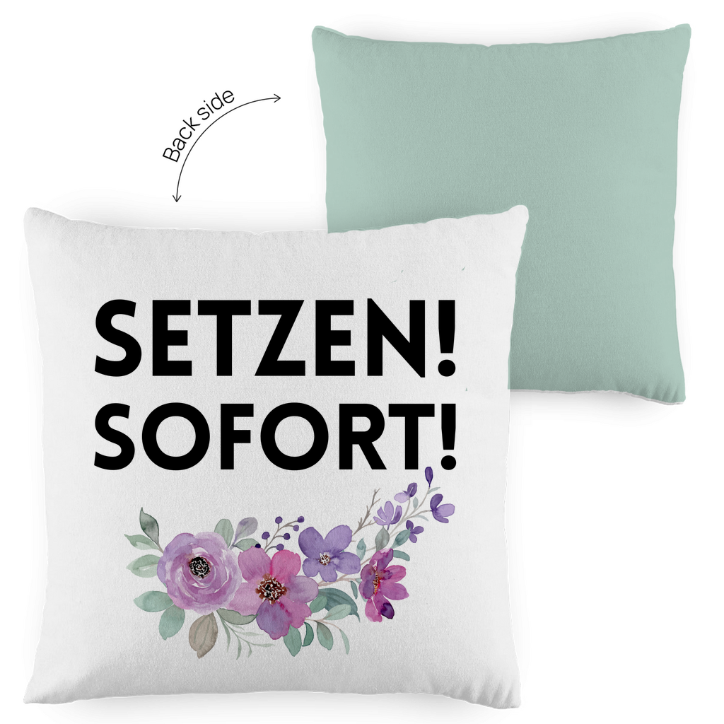 Kopfkissen zweifarbig "SETZEN SOFORT!" - Grafikmagie