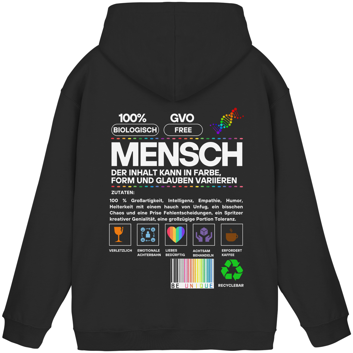 Mensch anleitung - Basic Hoodie