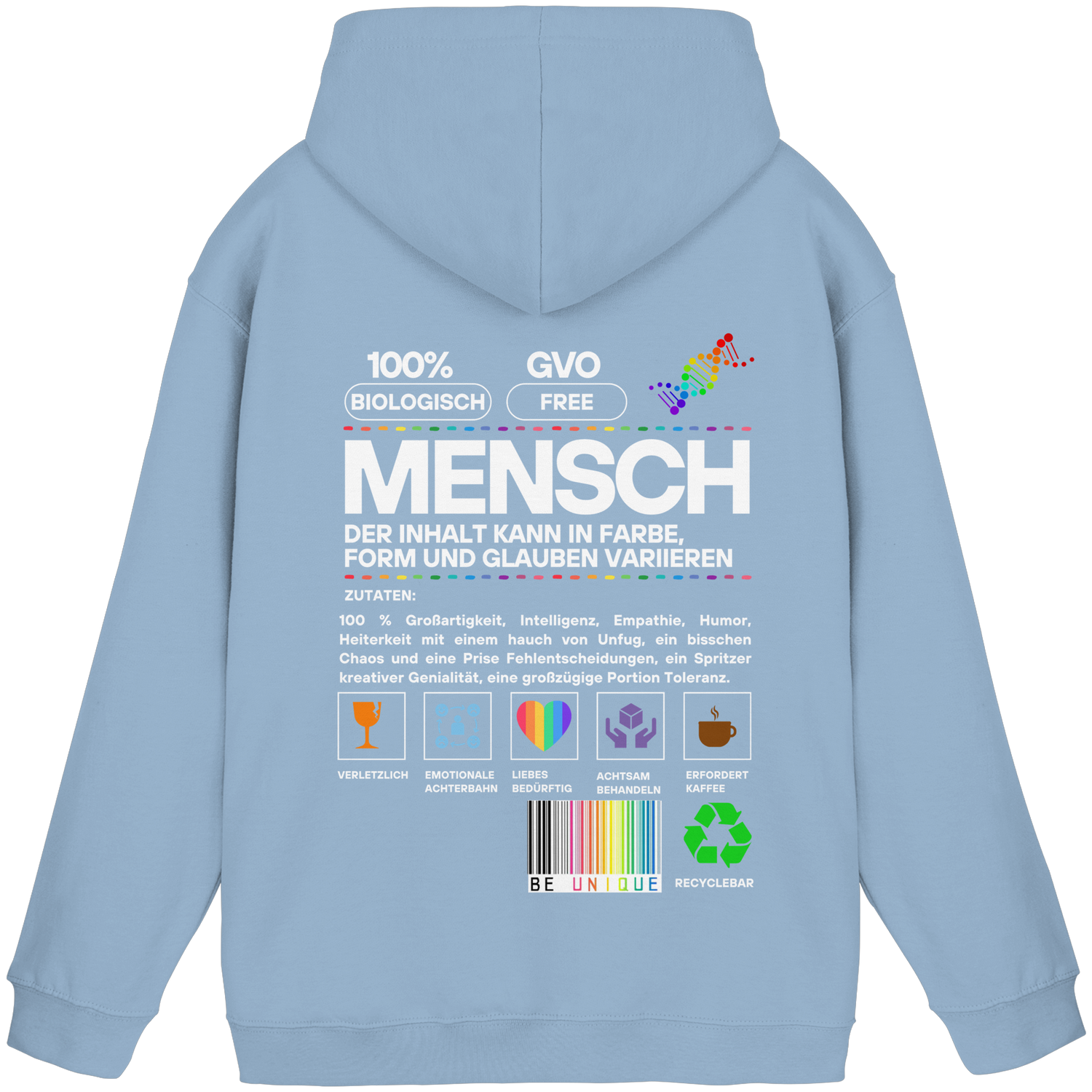 Mensch anleitung - Basic Hoodie