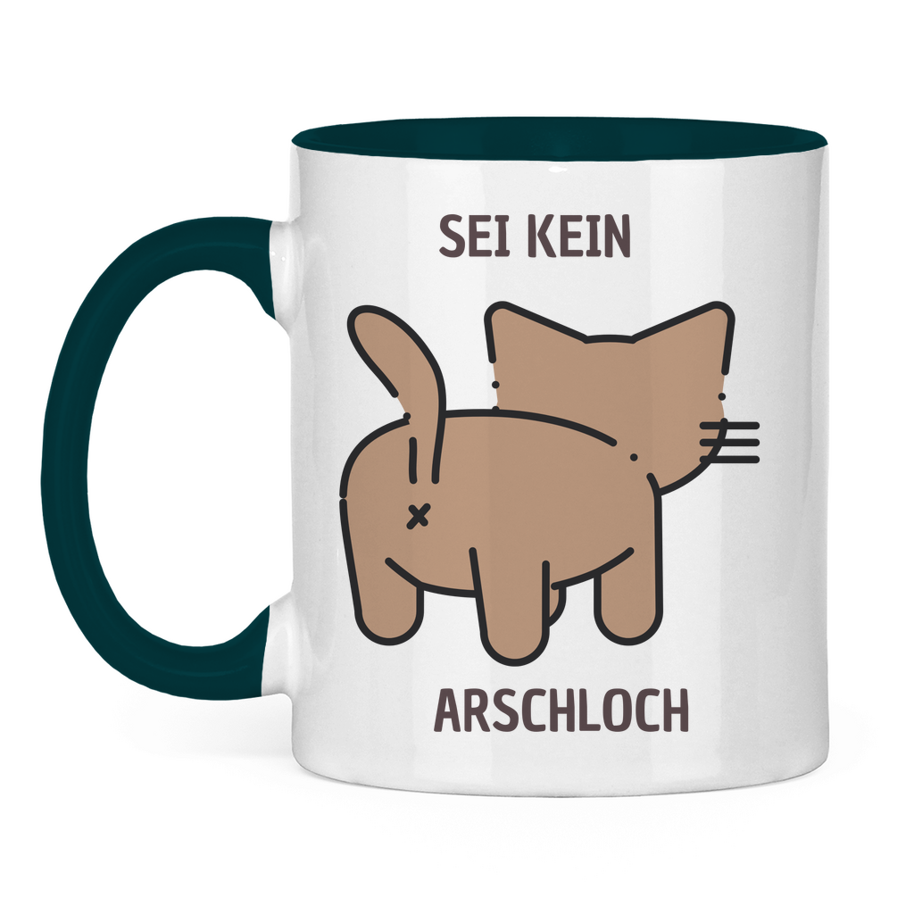 Tasse zweifarbig "Sei kein Arschloch" - Grafikmagie