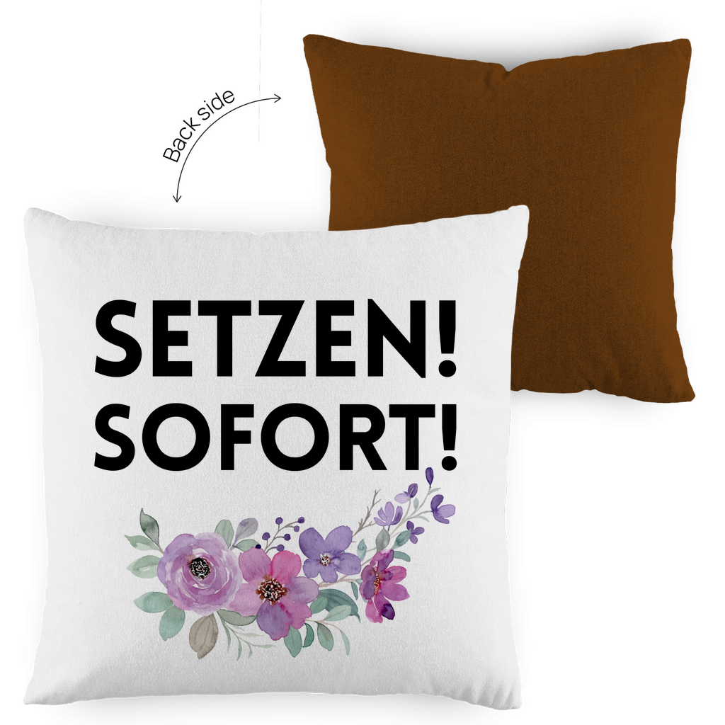 Kopfkissen zweifarbig "SETZEN SOFORT!" - Grafikmagie