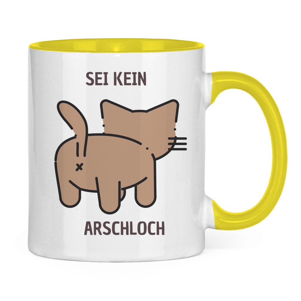 Tasse zweifarbig "Sei kein Arschloch" - Grafikmagie