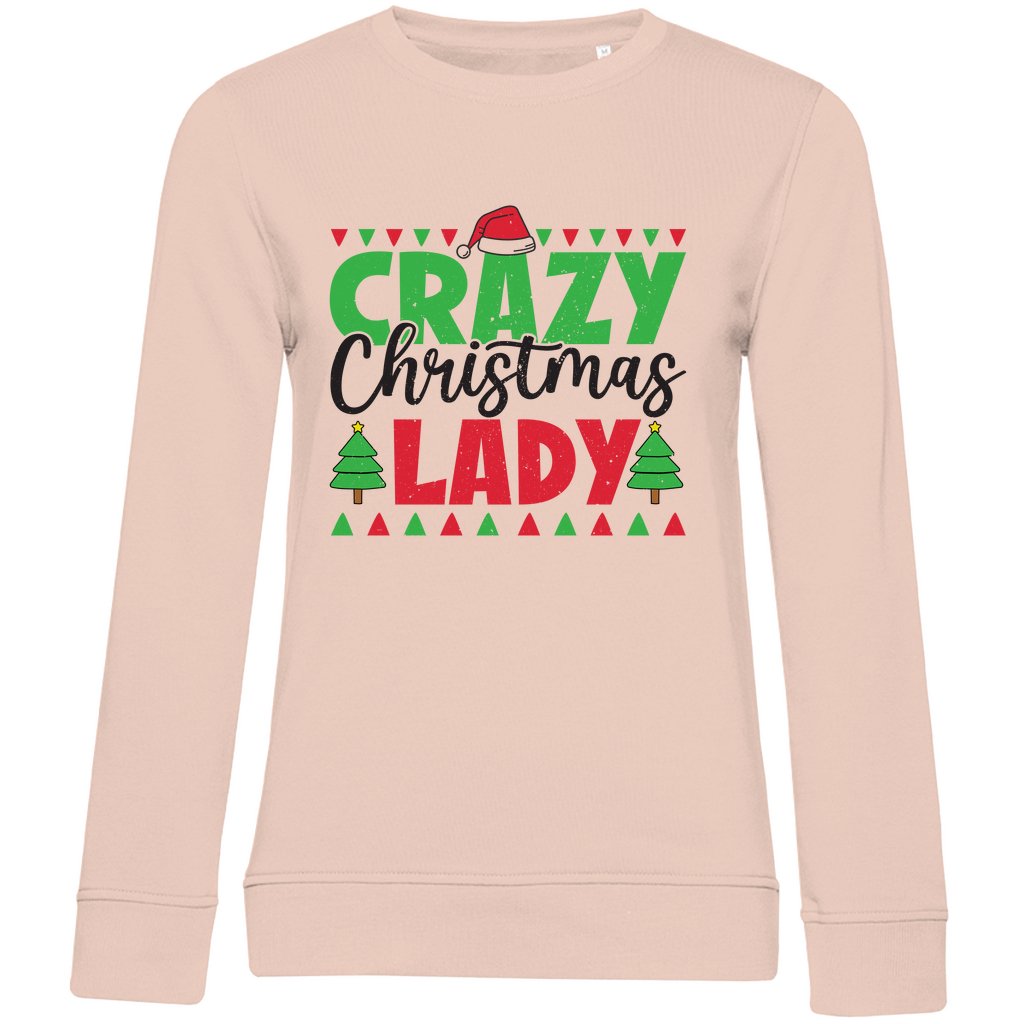 Damen Bio Sweatshirt "Crazy Christmas Lady" - Grafikmagie
