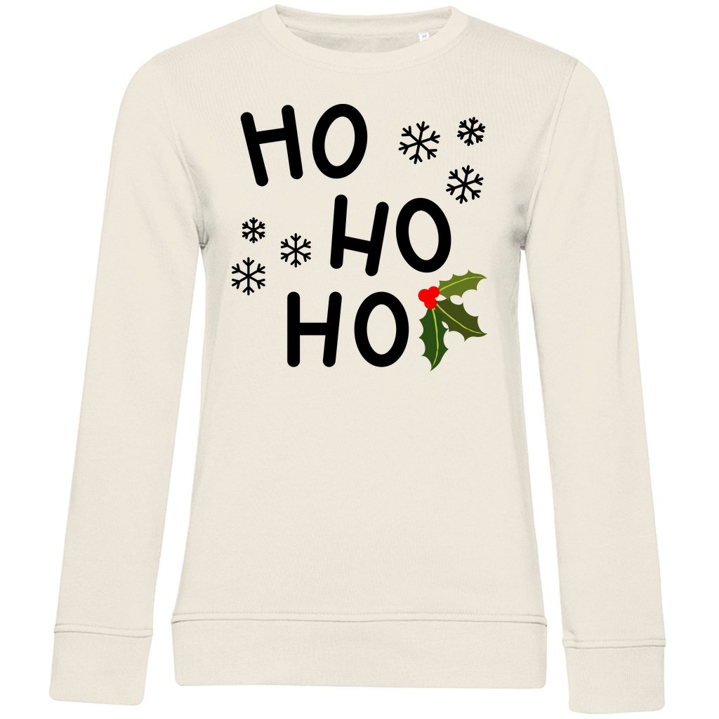 Damen Bio Sweatshirt "HO HO HO" - Grafikmagie