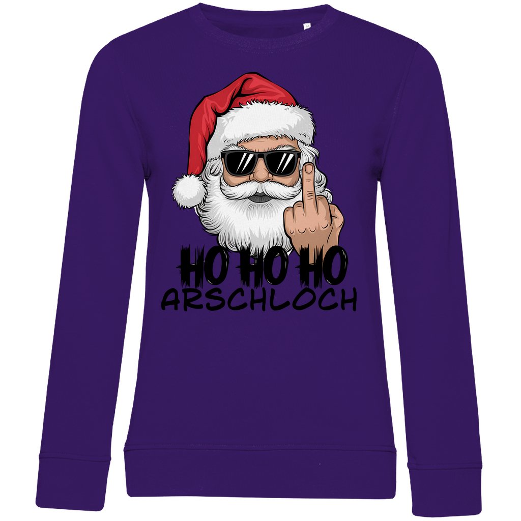 Damen Bio Sweatshirt "HOHOHO Arschloch" - Grafikmagie