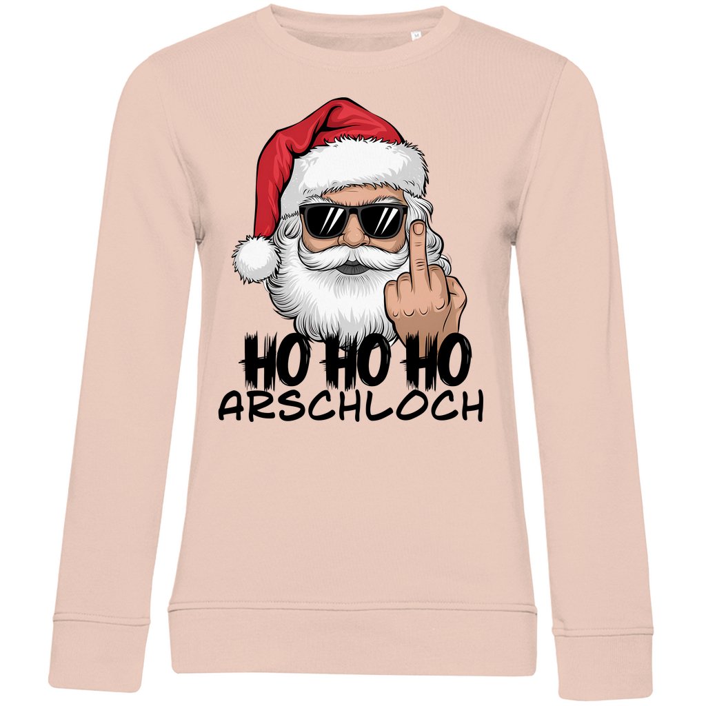 Damen Bio Sweatshirt "HOHOHO Arschloch" - Grafikmagie