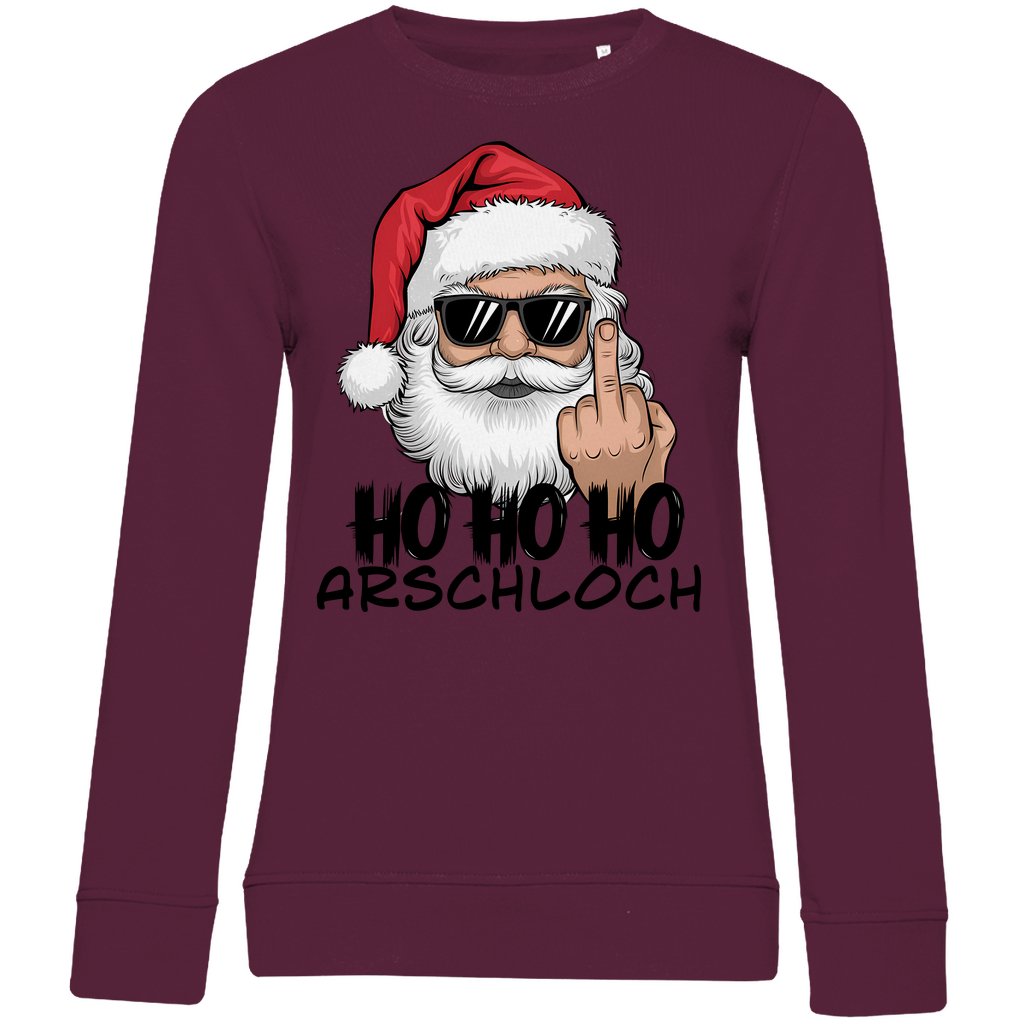 Damen Bio Sweatshirt "HOHOHO Arschloch" - Grafikmagie