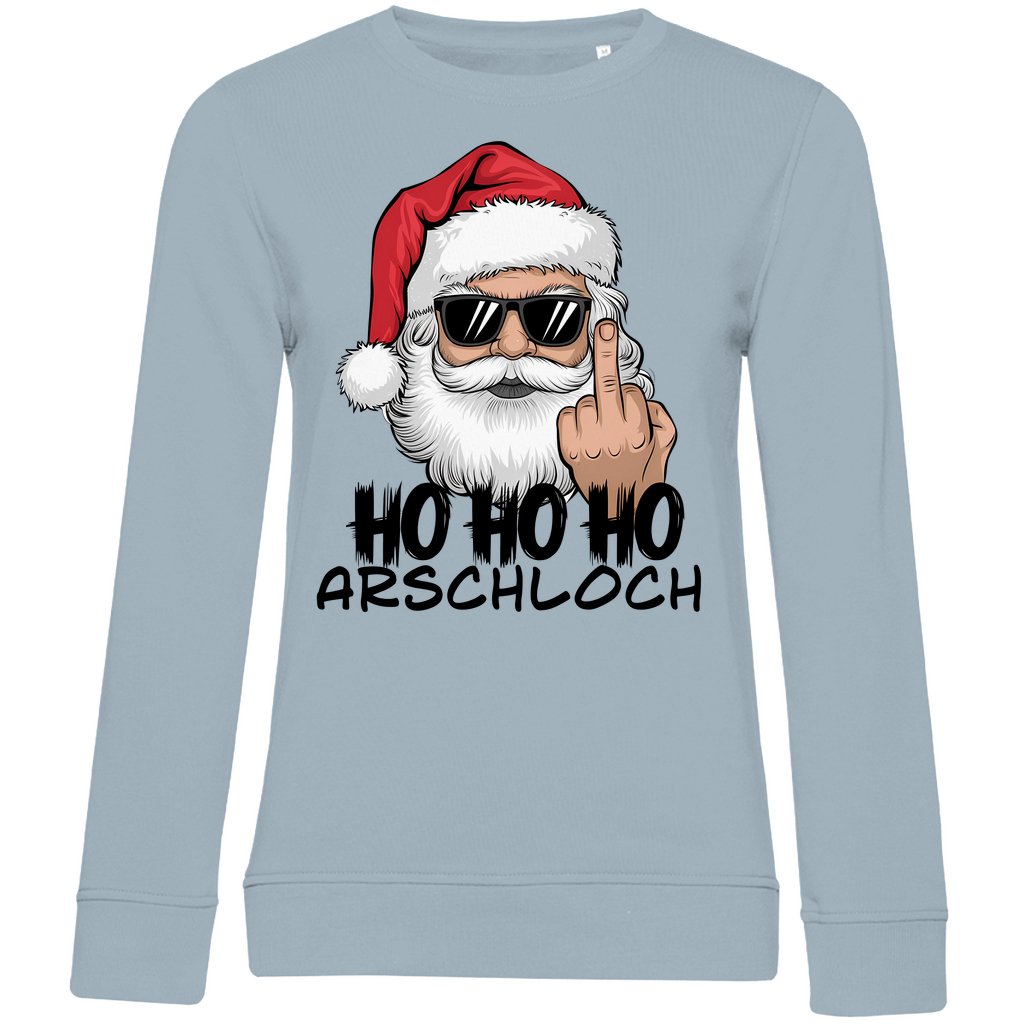 Damen Bio Sweatshirt "HOHOHO Arschloch" - Grafikmagie