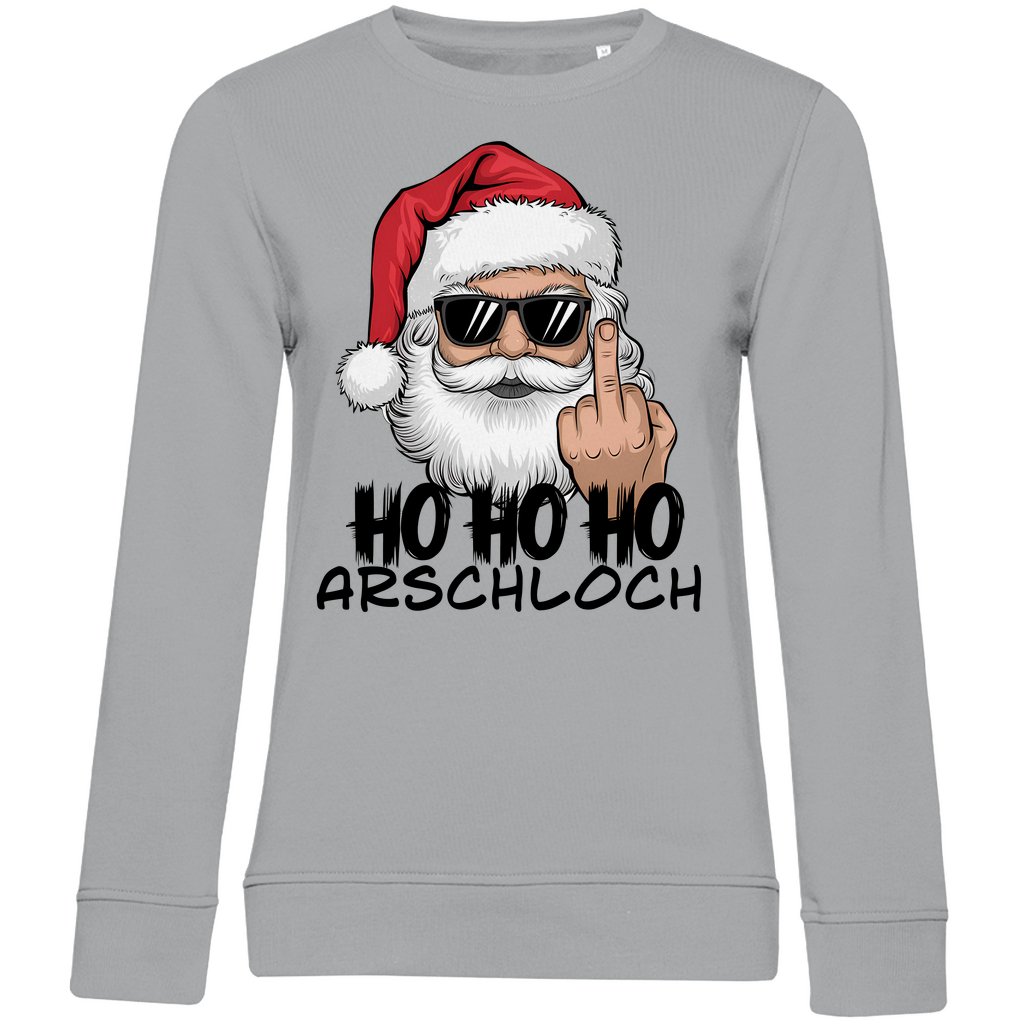 Damen Bio Sweatshirt "HOHOHO Arschloch" - Grafikmagie
