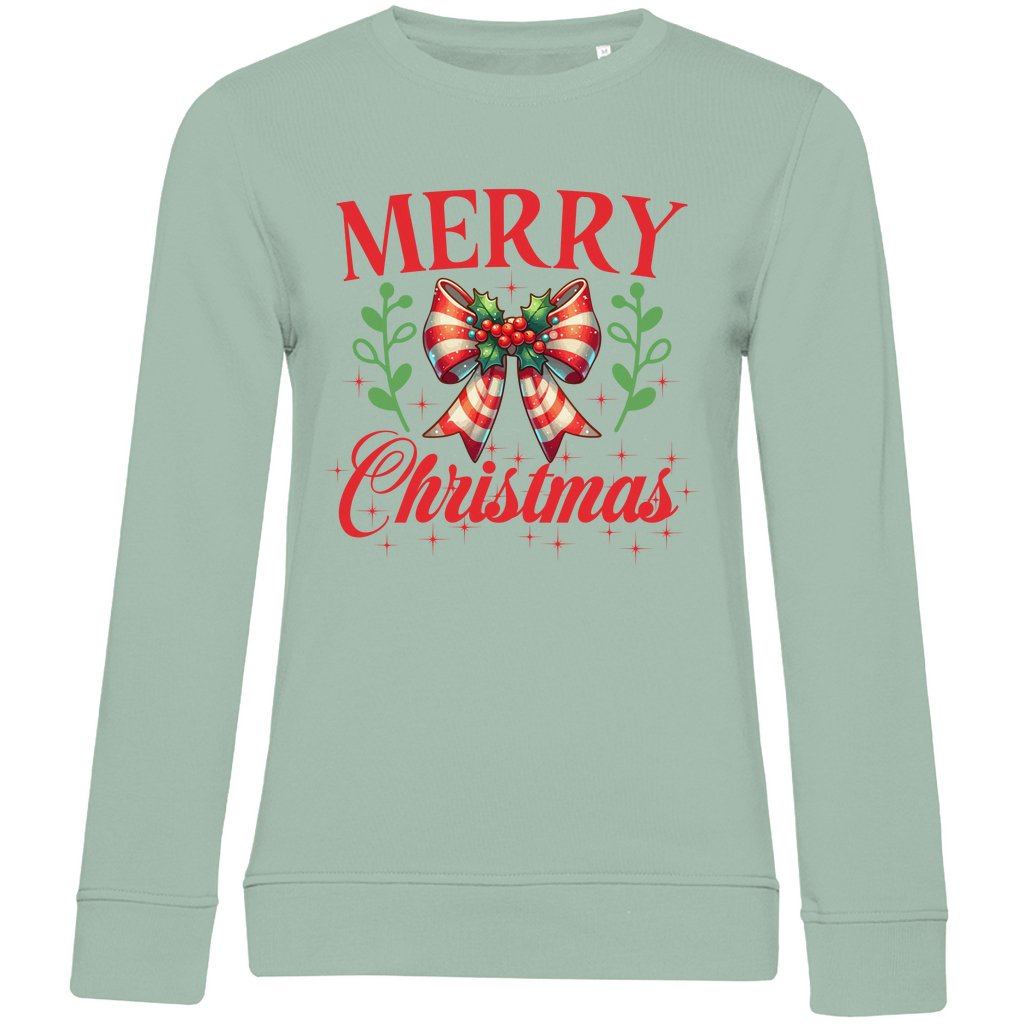 Damen Bio Sweatshirt Merry Christmas - Grafikmagie