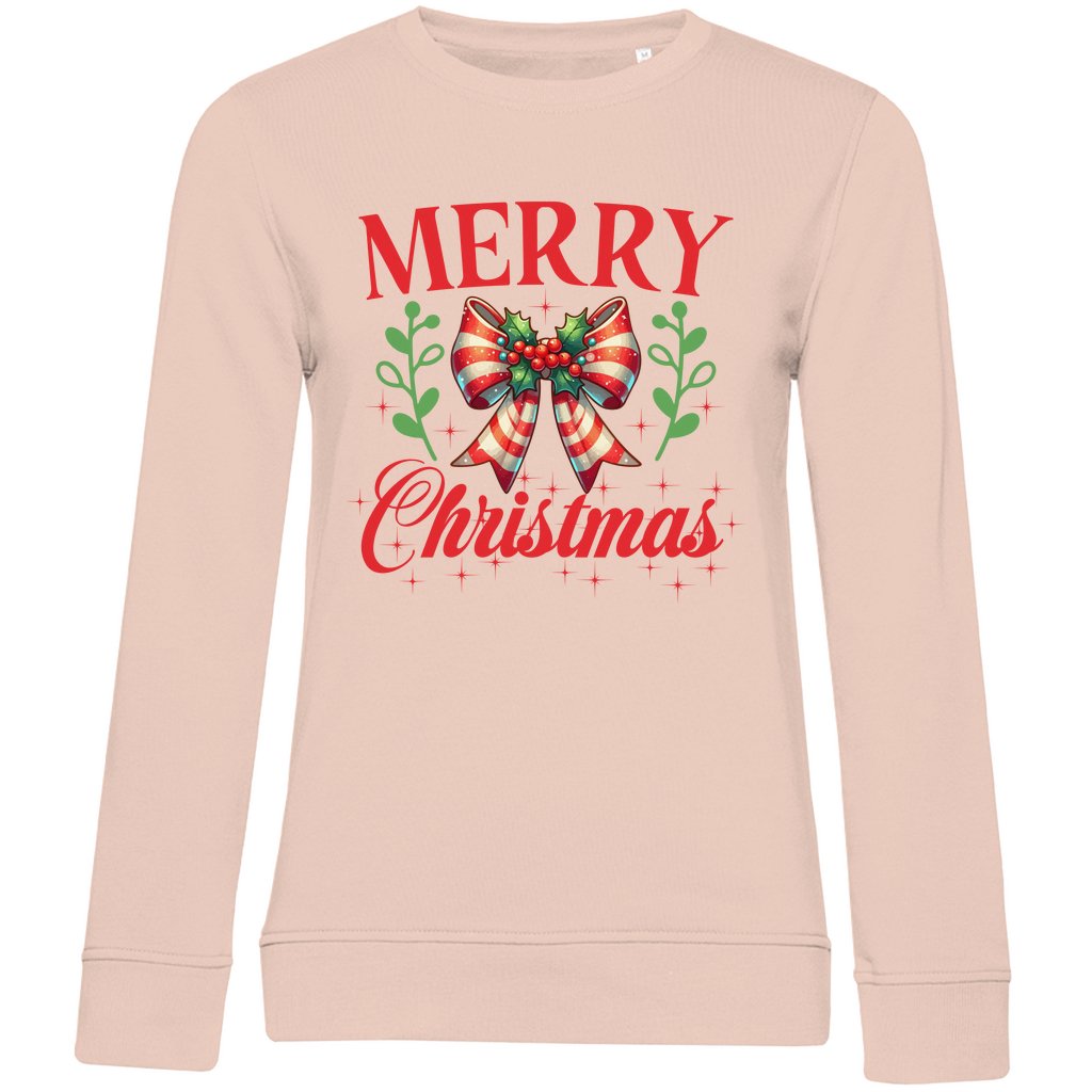 Damen Bio Sweatshirt Merry Christmas - Grafikmagie