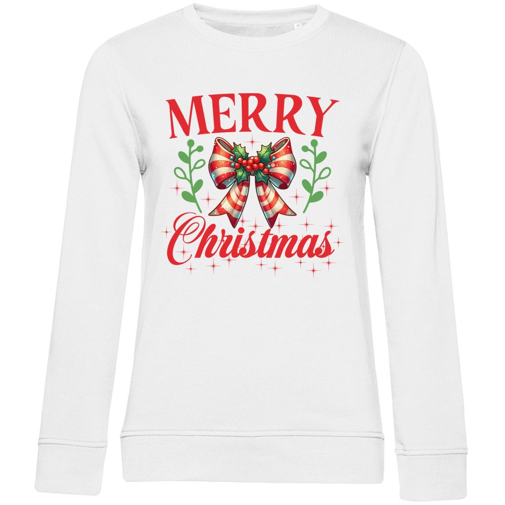Damen Bio Sweatshirt Merry Christmas - Grafikmagie