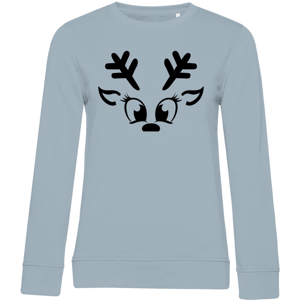 Damen Bio Sweatshirt "Rentier Face" - Grafikmagie
