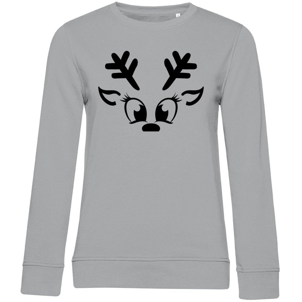 Damen Bio Sweatshirt "Rentier Face" - Grafikmagie