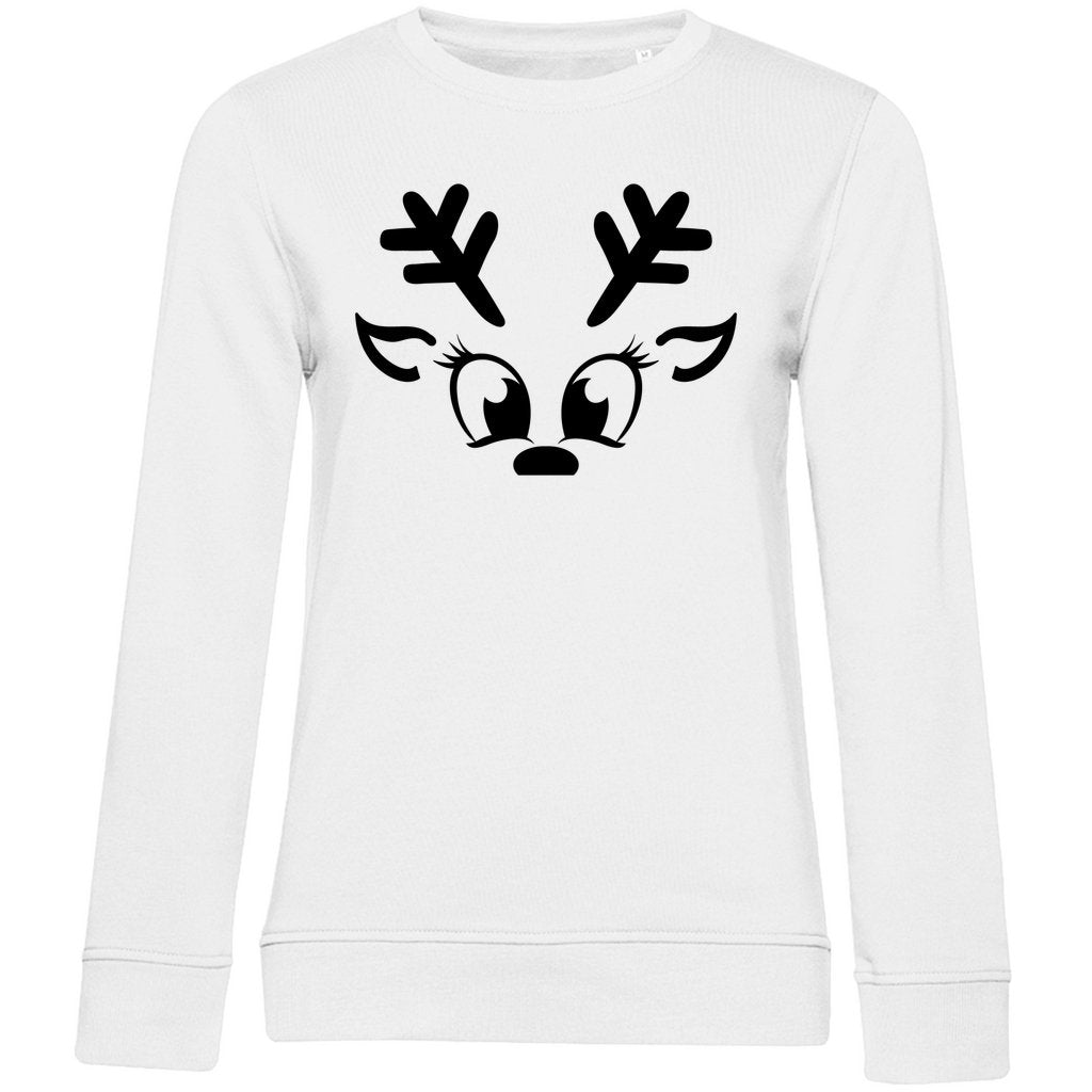 Damen Bio Sweatshirt "Rentier Face" - Grafikmagie