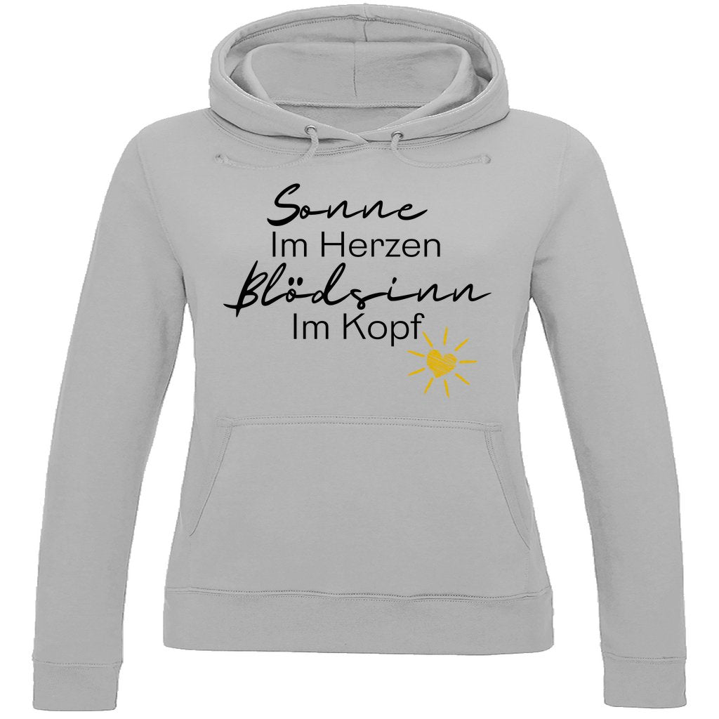 Damen Hoodie "Sonne im Herzen Blödsinn im Kopf " - Grafikmagie
