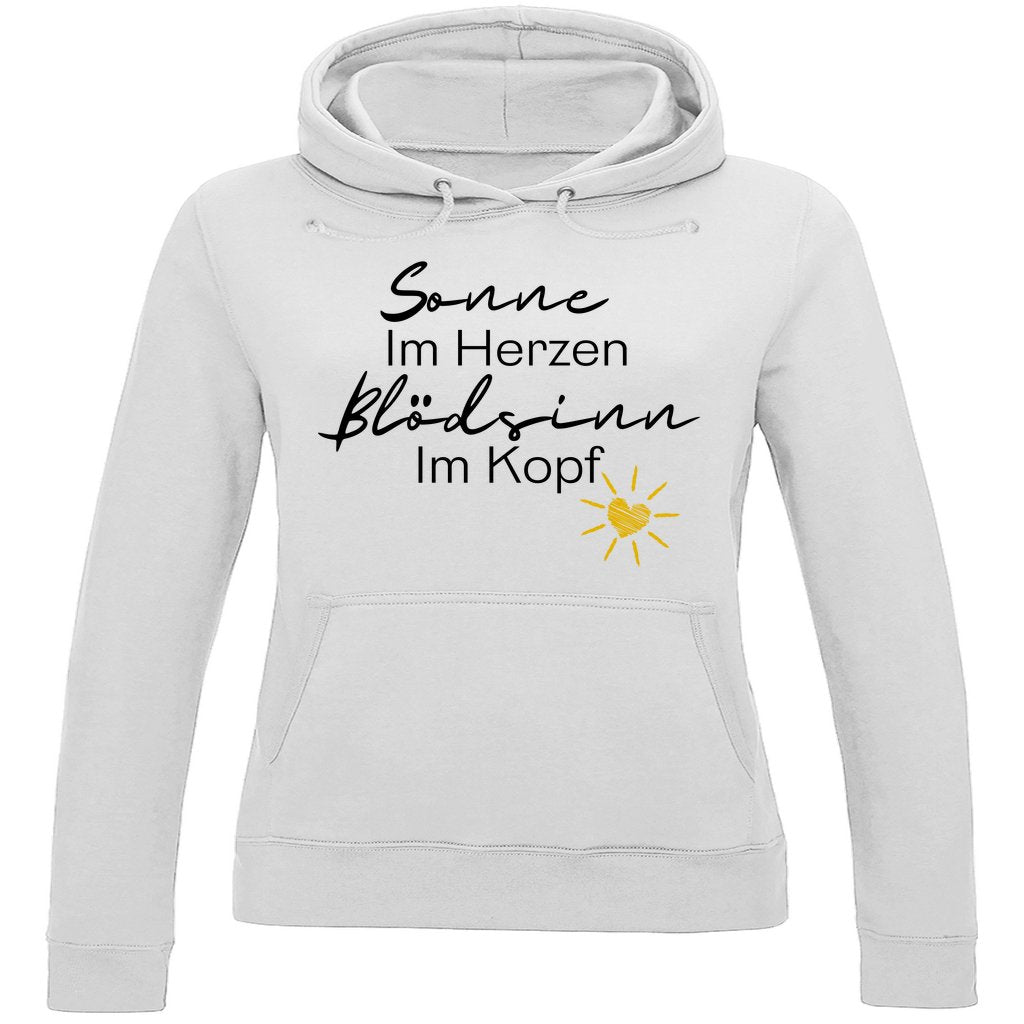 Damen Hoodie "Sonne im Herzen Blödsinn im Kopf " - Grafikmagie