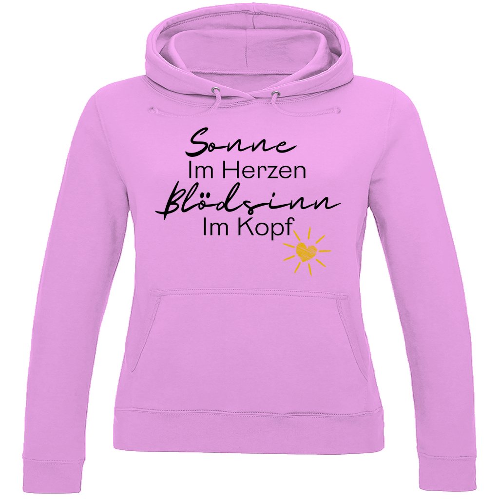 Damen Hoodie "Sonne im Herzen Blödsinn im Kopf " - Grafikmagie