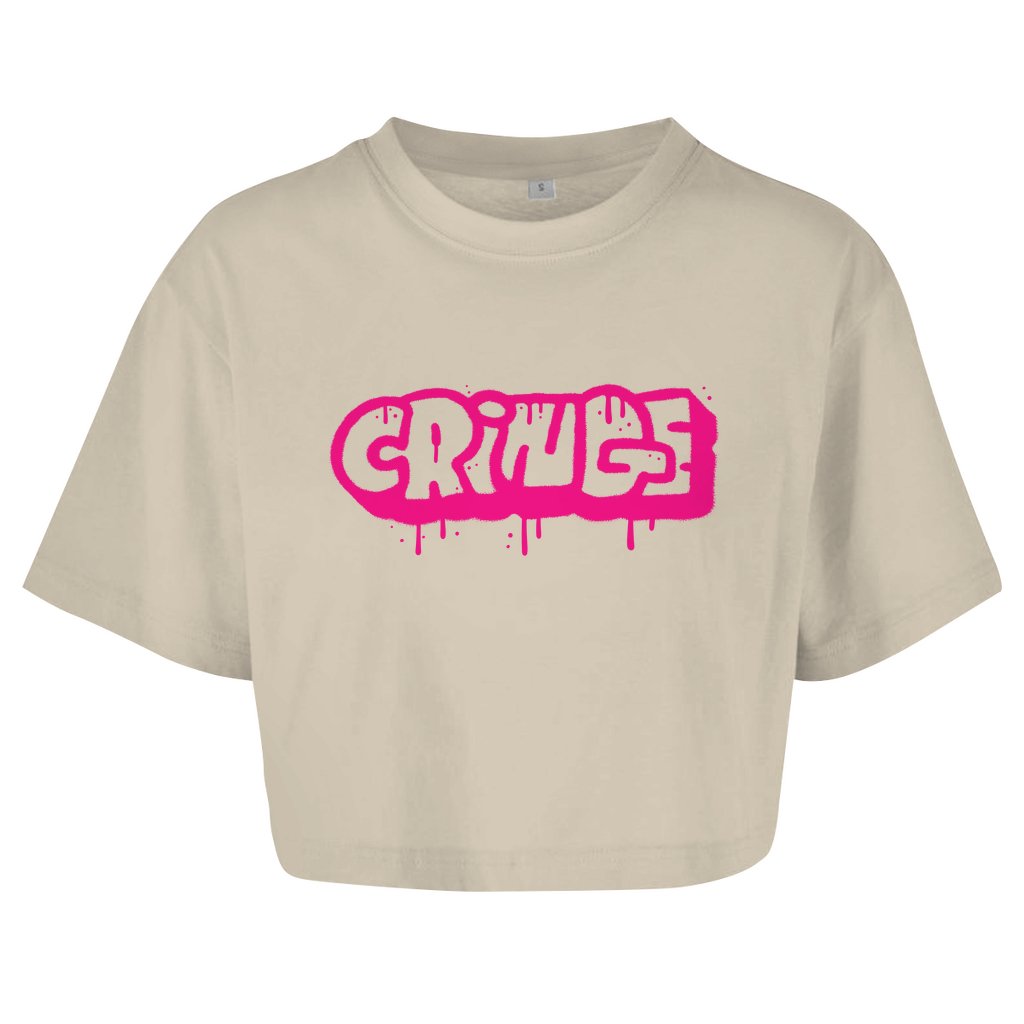 Damen Oversize Crop Top "Cringe" - Grafikmagie