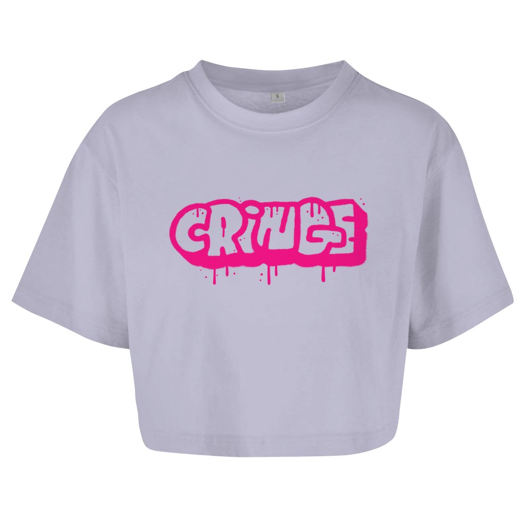 Damen Oversize Crop Top "Cringe" - Grafikmagie