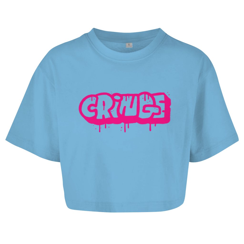 Damen Oversize Crop Top "Cringe" - Grafikmagie