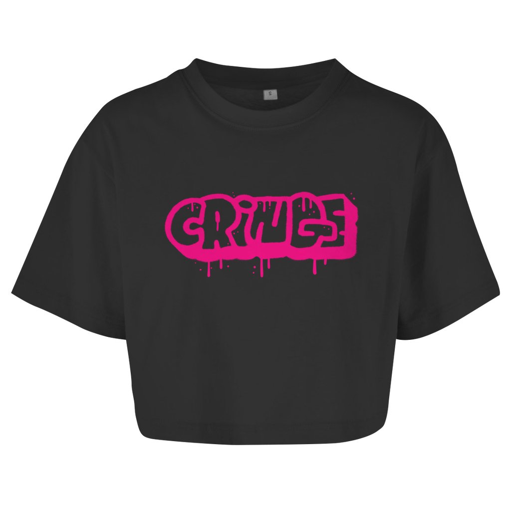 Damen Oversize Crop Top "Cringe" - Grafikmagie