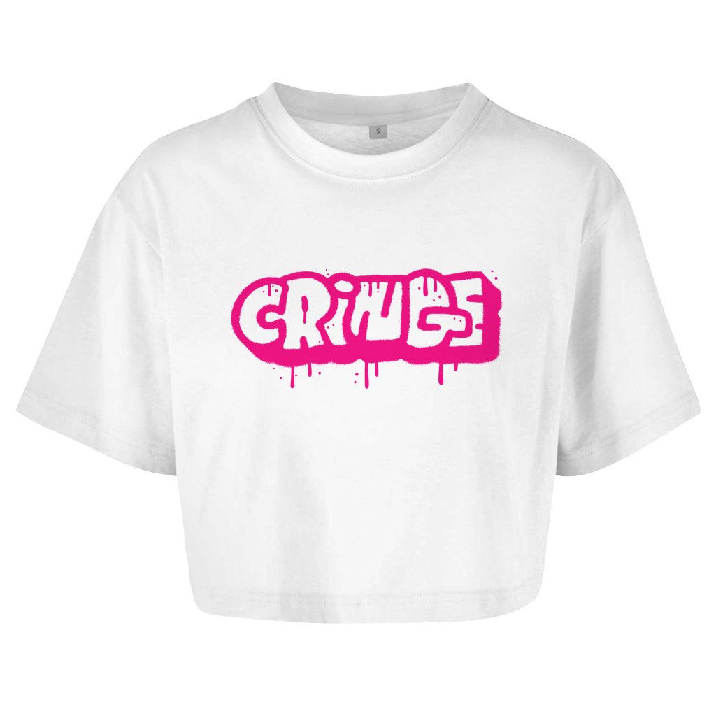 Damen Oversize Crop Top "Cringe" - Grafikmagie