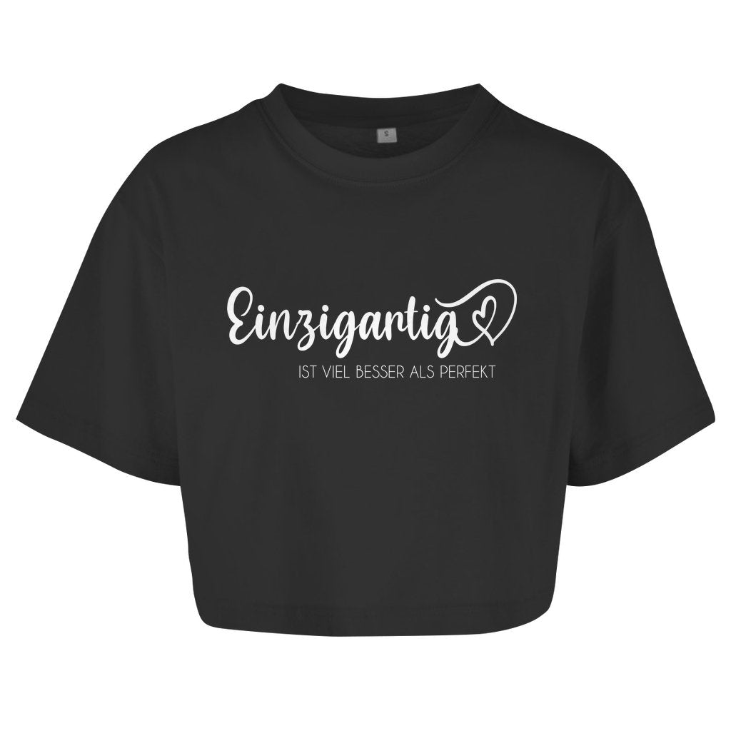 Damen Oversize Crop Top "Einzigartig" - Grafikmagie