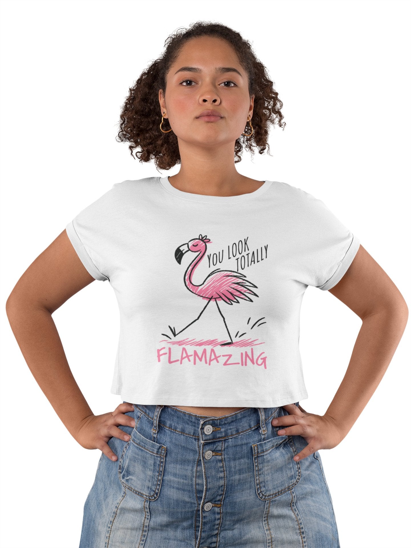 Damen Oversize Crop Top "Flamazing" - Grafikmagie