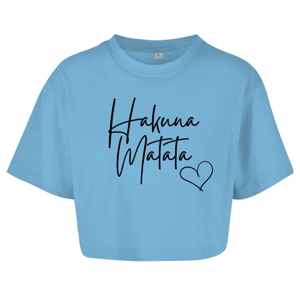 Damen Oversize Crop Top "Hakuna Matata" - Grafikmagie