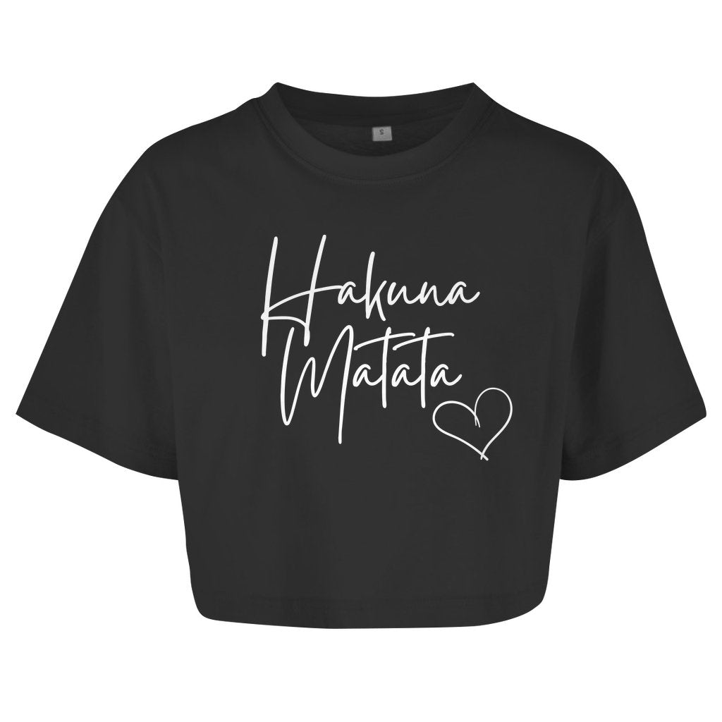 Damen Oversize Crop Top "Hakuna Matata" - Grafikmagie