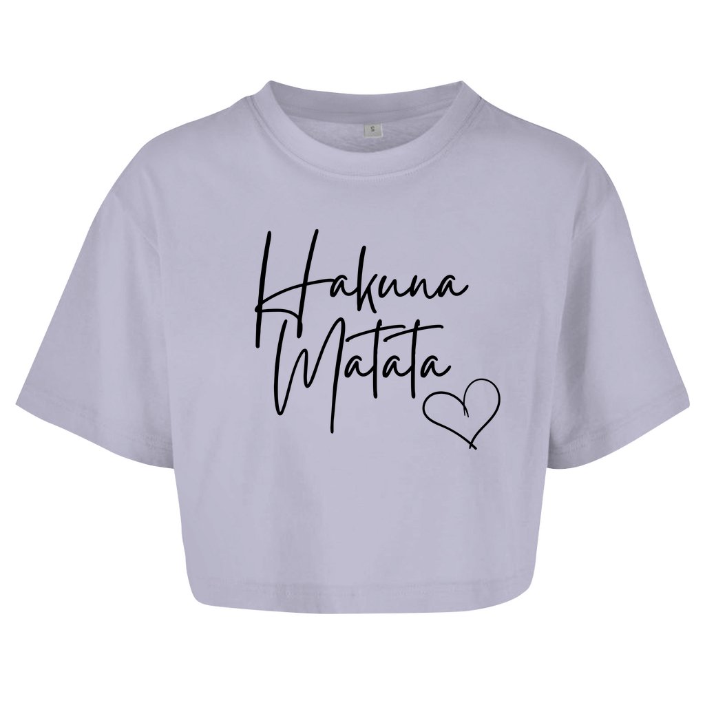 Damen Oversize Crop Top "Hakuna Matata" - Grafikmagie