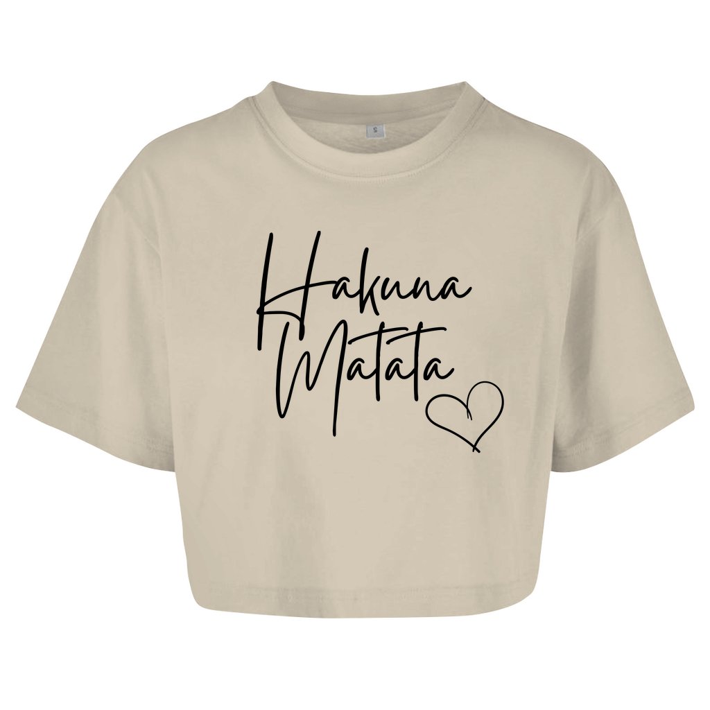 Damen Oversize Crop Top "Hakuna Matata" - Grafikmagie